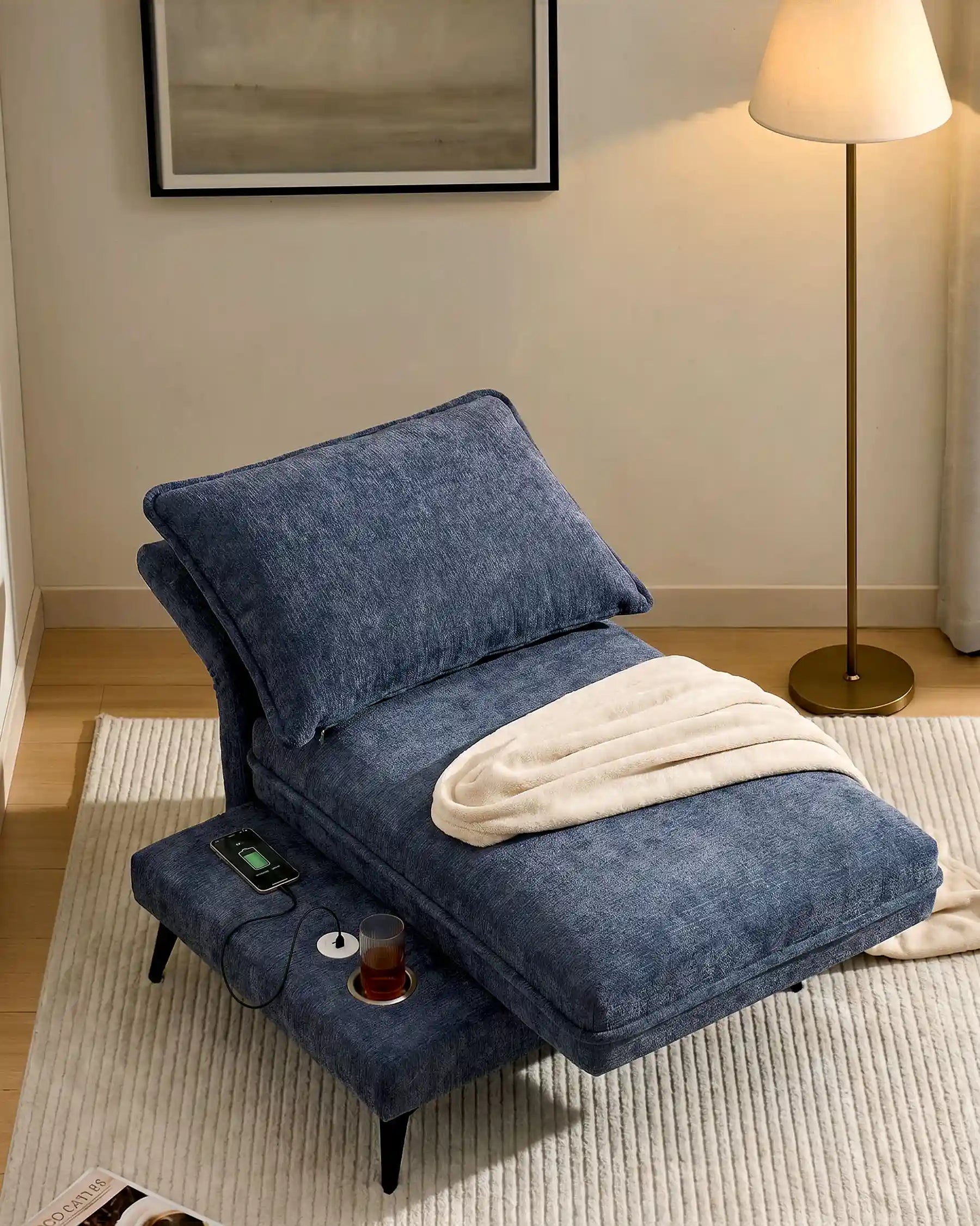 Hudson Navy Blue Modular Sofa - Image 3