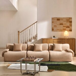 Nola Khaki Chenille Vacuum-Packed Modular Sofa